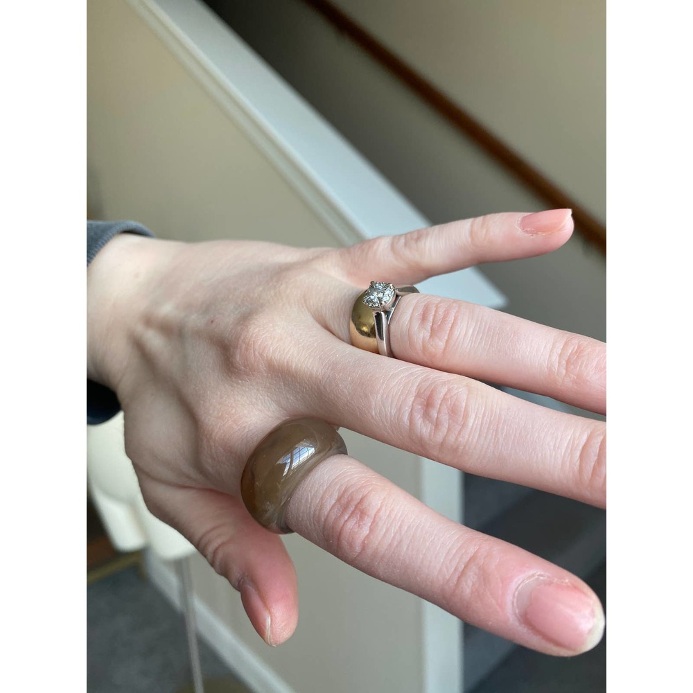 Brown chunky bubble ring, size 7.5
